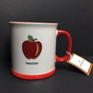 Papél Teacher Apple Mug Red White Gift Caring Encouraging Dedicated Patient BTS